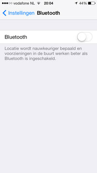 iPhone instellingen Bluetooth